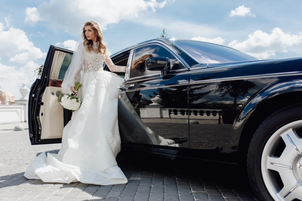 bride with vehicle