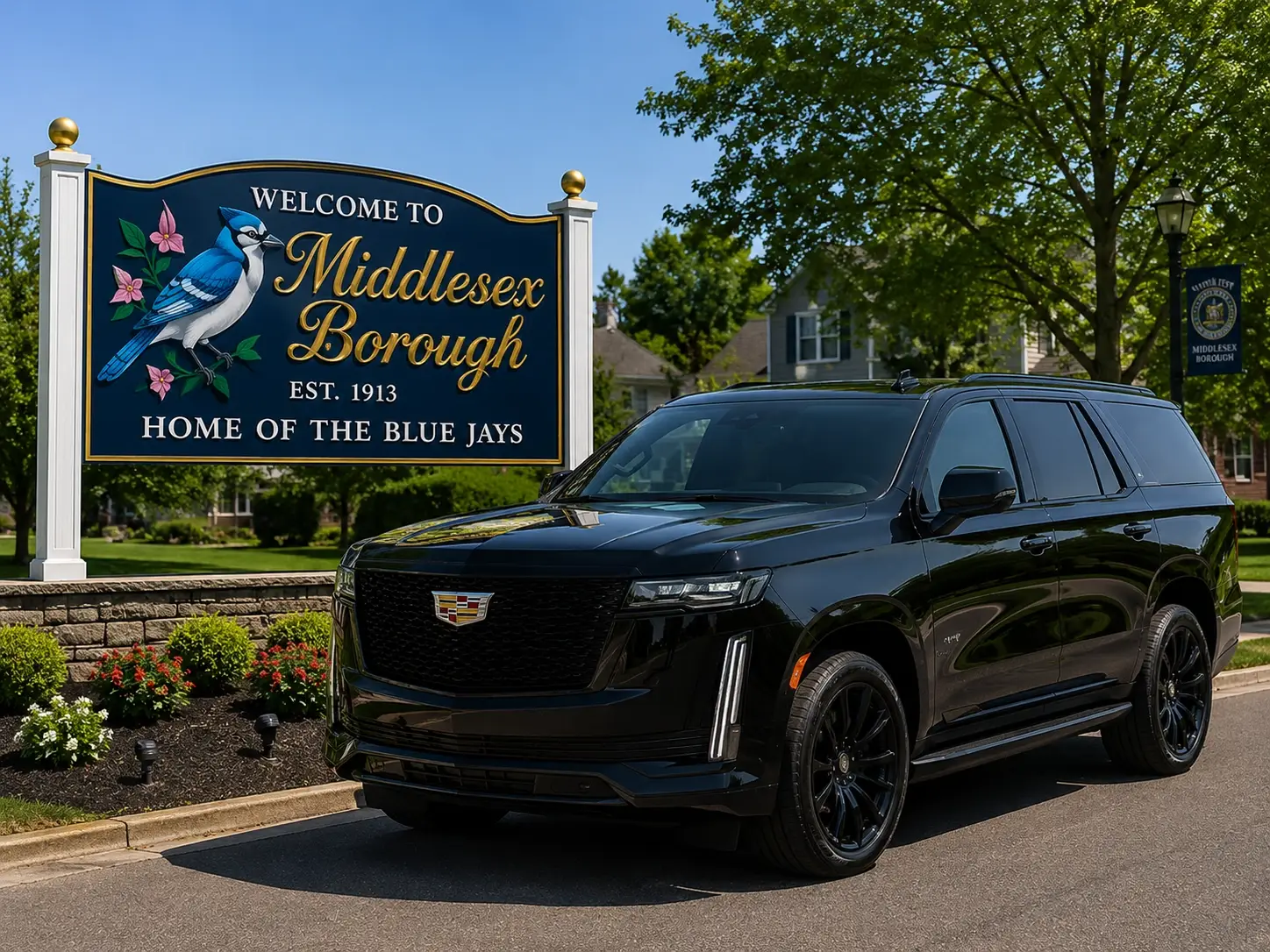 Black Cadillac Escalade luxury SUV car service in Middlesex Borough NJ