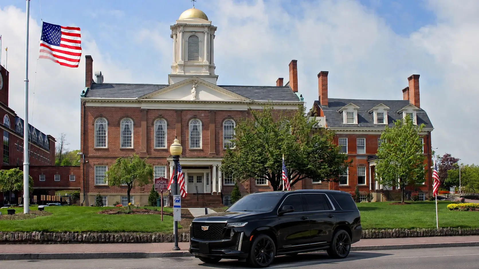 Black Cadillac Escalade luxury SUV chauffeur service in Morristown NJ