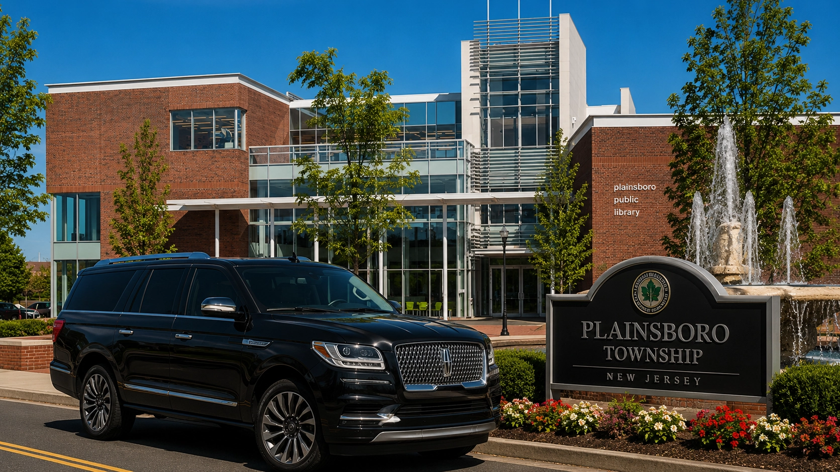 Black Lincoln Navigator luxury SUV chauffeur service in Plainsboro NJ
