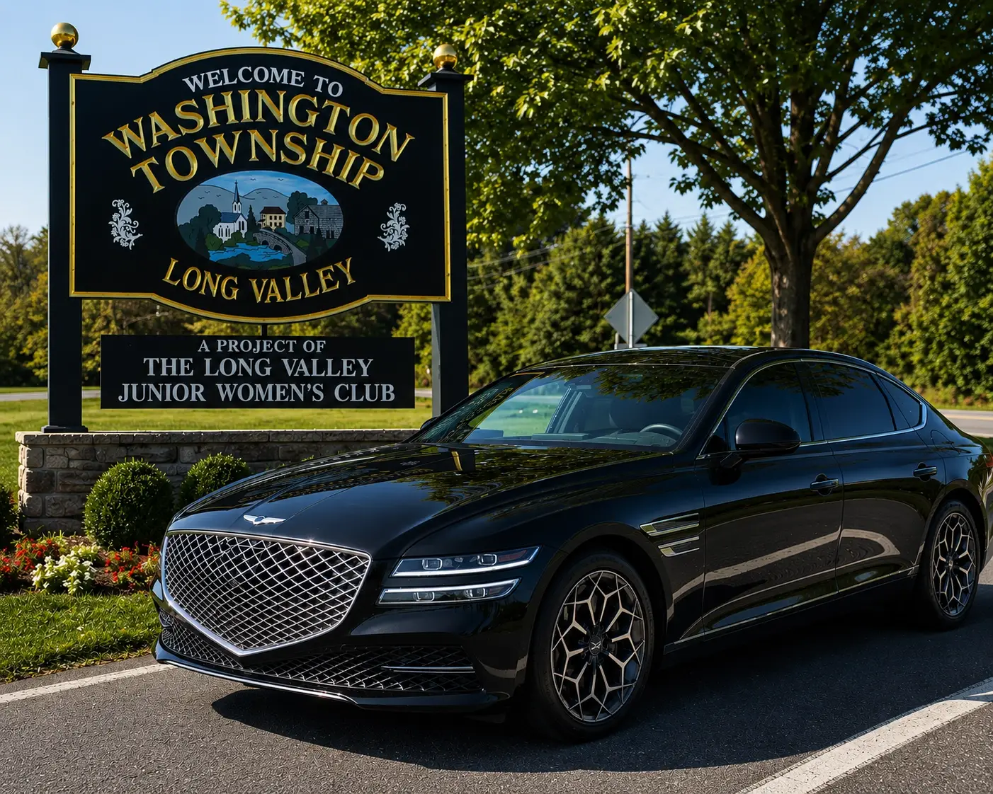 Black Genesis G80 luxury sedan car service in Washington Township / Long Valley NJ
