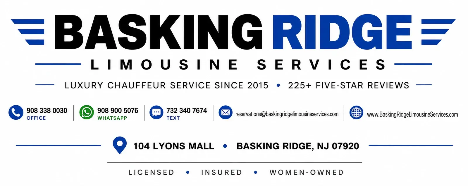 Basking Ridge Limousine Services — luxury chauffeur service since 2015, 104 Lyons Mall, Basking Ridge, New Jersey