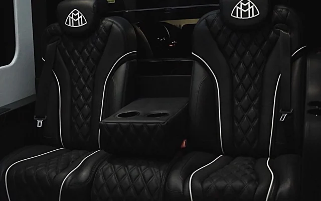 2026 Mercedes Maybach Jet Sprinter executive captain chairs with quilted leather and center console