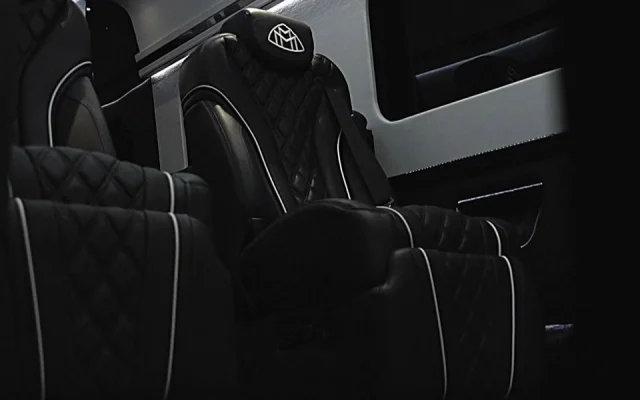 2026 Mercedes Maybach Jet Sprinter luxury cabin with executive seat and illuminated Maybach interior