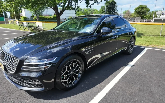 Genesis G80 luxury sedan front view – Basking Ridge Limousine Services NJ